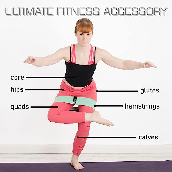 Aura Resistance Bands (Set of 3), Exercise Bands for Hips, Glutes & Legs, Workout Bands for Home Fitness, Yoga, Pilates