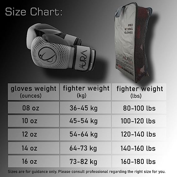 Aura Boxing Training Gloves Men and Women for Sparring, Muay Thai, MMA, Kickboxing, Punching Bag and Mitt Work [8oz]