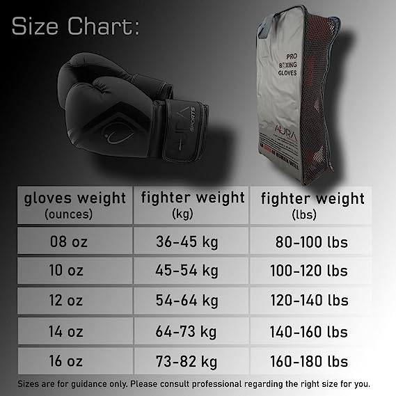 Aura Boxing Training Gloves Men and Women for Sparring, Muay Thai, MMA, Kickboxing, Punching Bag and Mitt Work