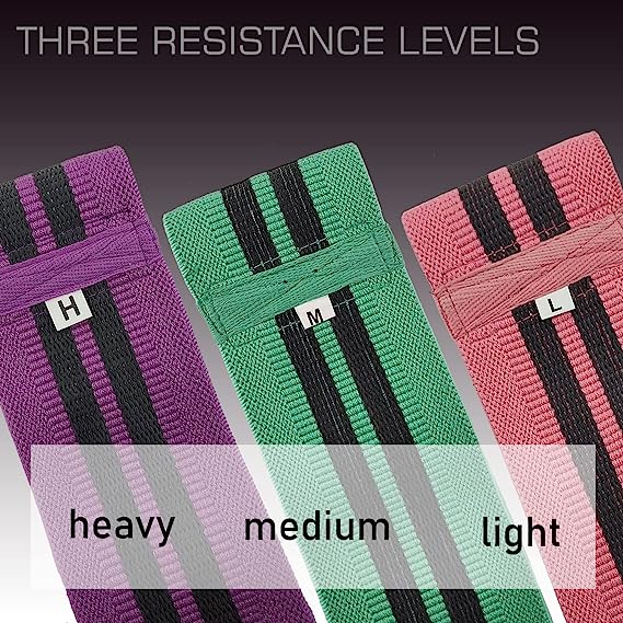 Aura Resistance Bands (Set of 3), Exercise Bands for Hips, Glutes & Legs, Workout Bands for Home Fitness, Yoga, Pilates