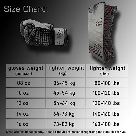 Aura Boxing Training Gloves Men and Women for Sparring, Muay Thai, MMA, Kickboxing, Punching Bag and Mitt Work